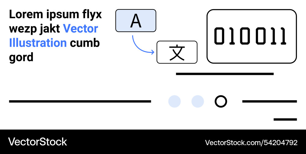 Language translation elements including binary Language translation elements including binary vector image