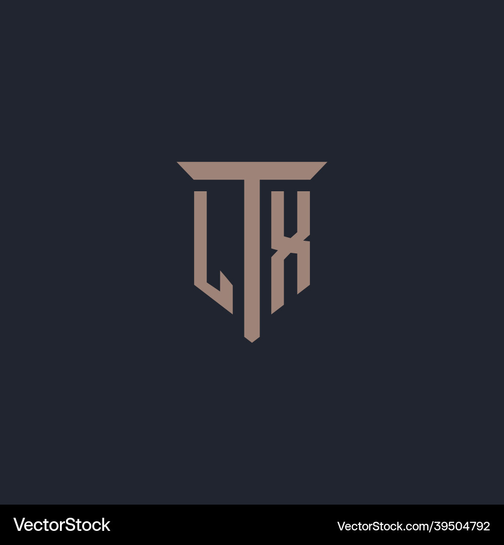 Lx initial logo monogram with pillar icon design Vector Image