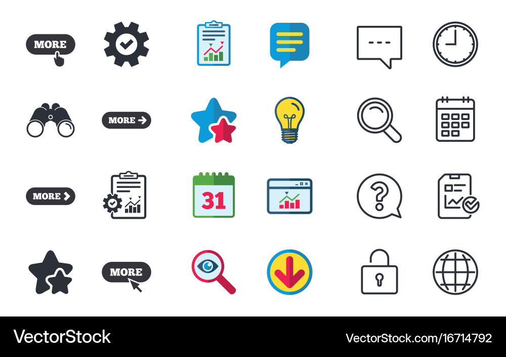 More with cursor pointer icon details symbols vector image