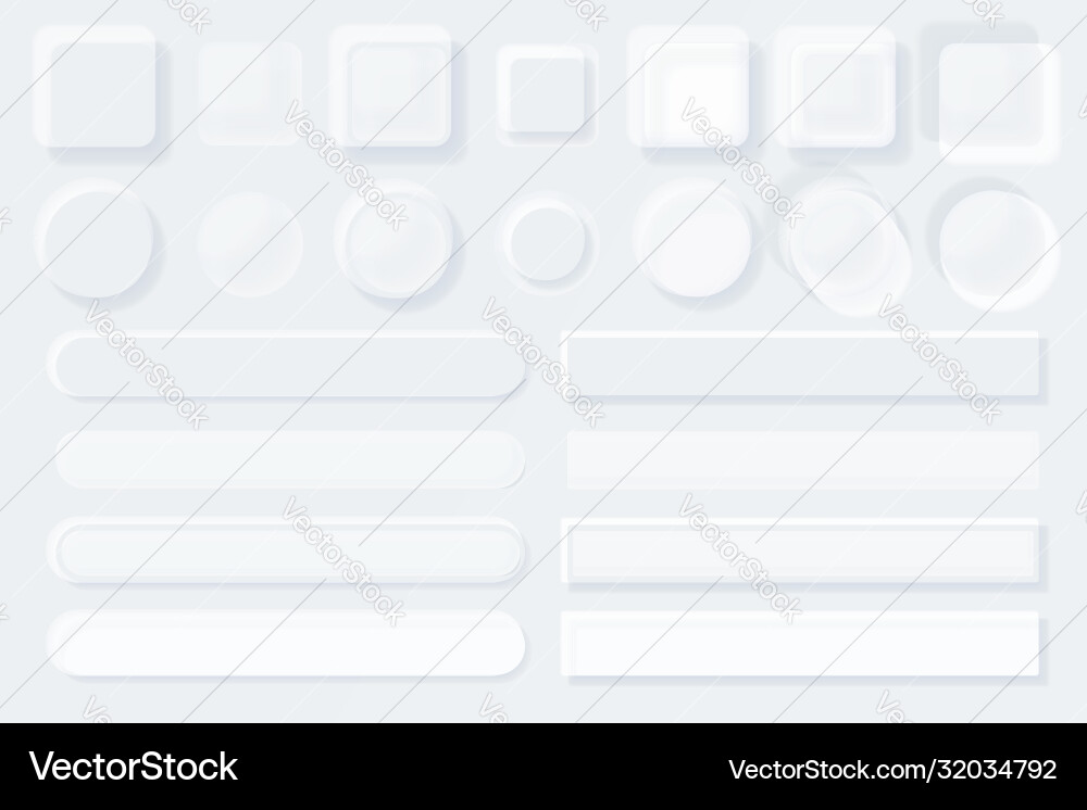Neumorphic UI Elements - White vector image