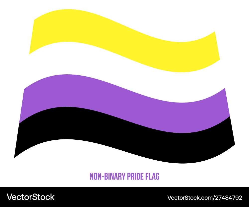 Non-binary pride flag waving designed Non-binary pride flag waving designed vector image