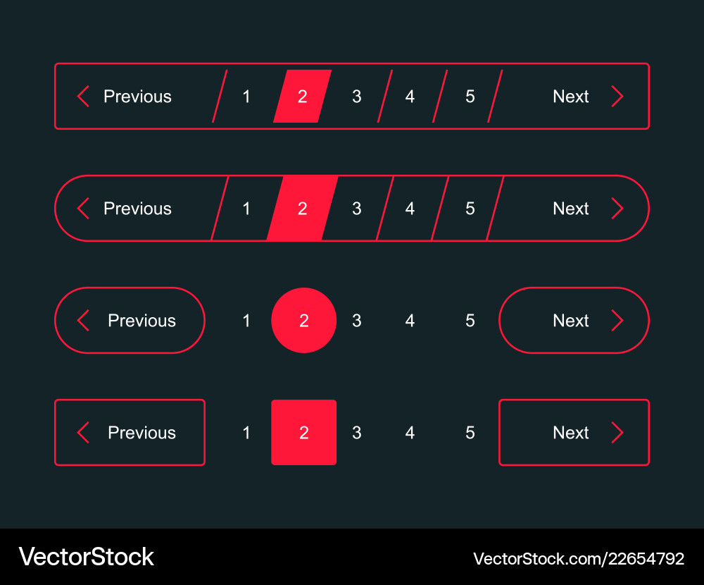 Pagination bar page navigation web buttons Pagination bar page navigation web buttons vector image