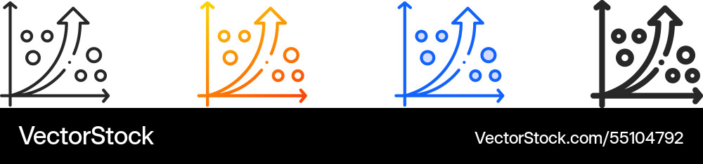 Regression iconthin linear gradient blue stroke Regression iconthin linear gradient blue stroke Vector Image