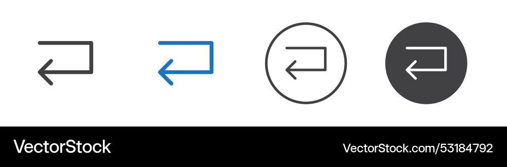Return navigation arrow icon logo outline Vector Image