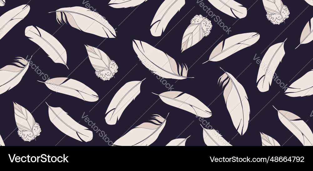 Seamless pattern with feathers Seamless pattern with feathers vector image