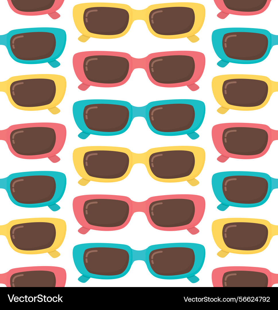 Seamless pattern with rows of colorful sunglasses Vector Image