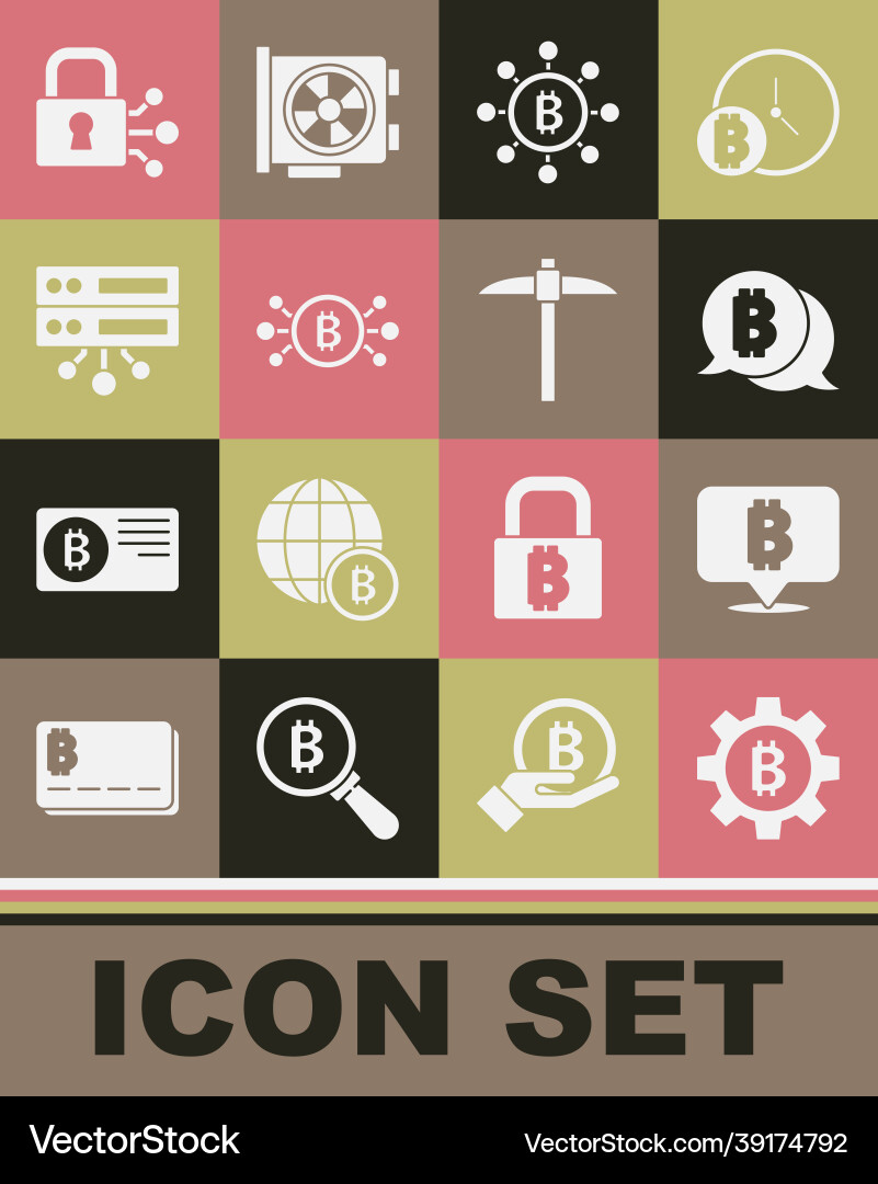 Set cryptocurrency coin bitcoin blockchain Set cryptocurrency coin bitcoin blockchain Vector Image