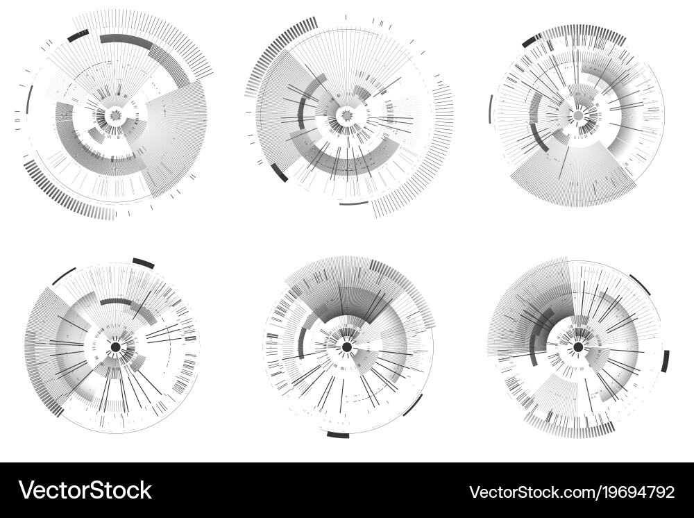 Set of futuristic interface elements vector image