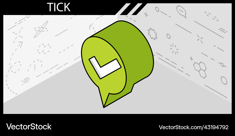 Tick isometric design icon web 3d colorful Tick isometric design icon web 3d colorful vector image