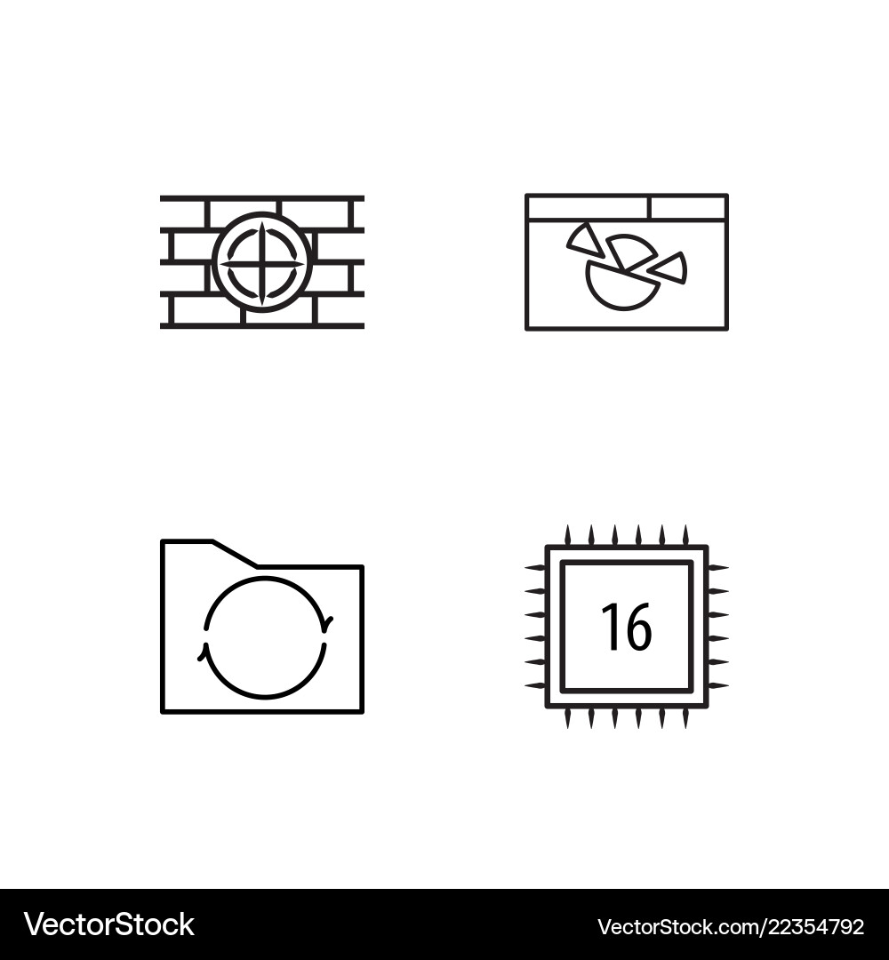 Web simple outlined icons set vector image