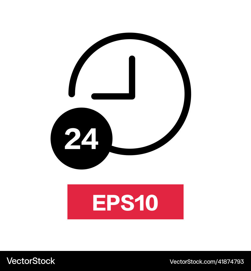 24-hour clock icon of operation vector image