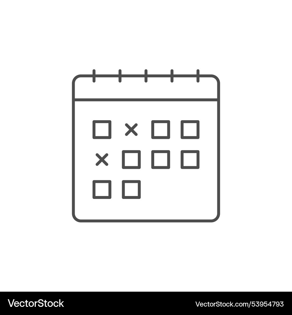 Calendar dates line outline icon Calendar dates line outline icon vector image