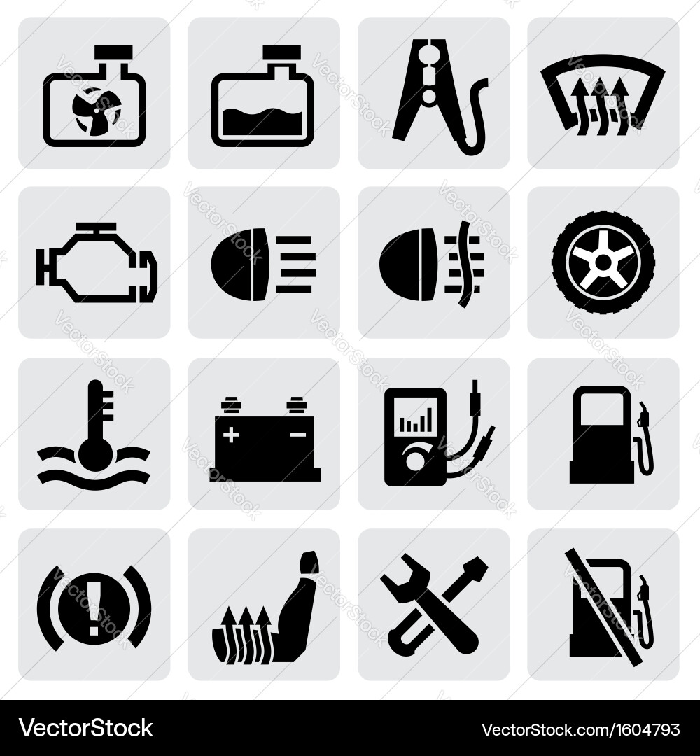 Dashboard and auto icons Royalty Free Vector Image