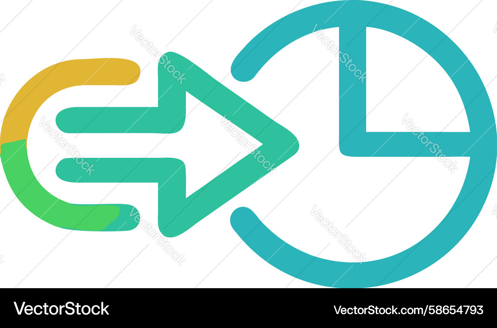 Data export icon pie chart with outward arrow Vector Image
