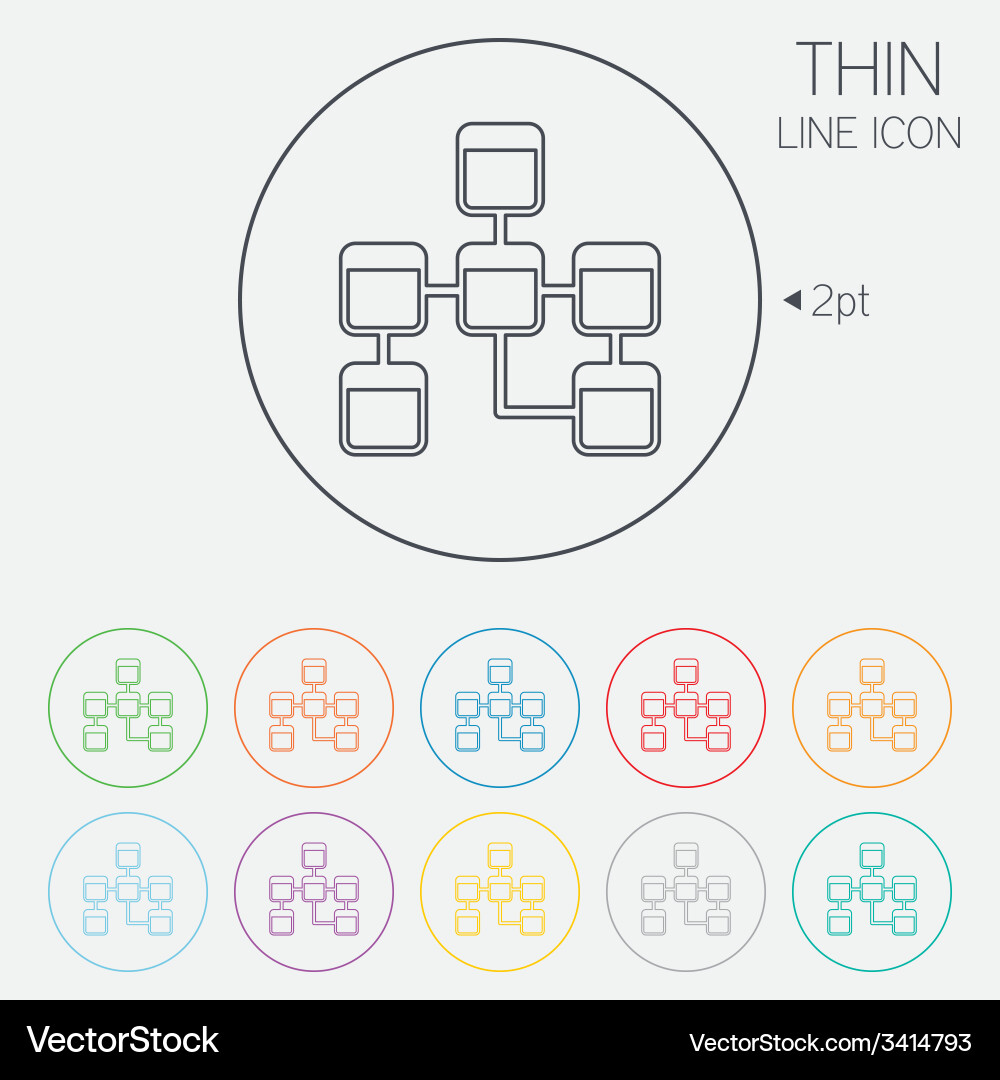 Database sign icon relational schema vector image
