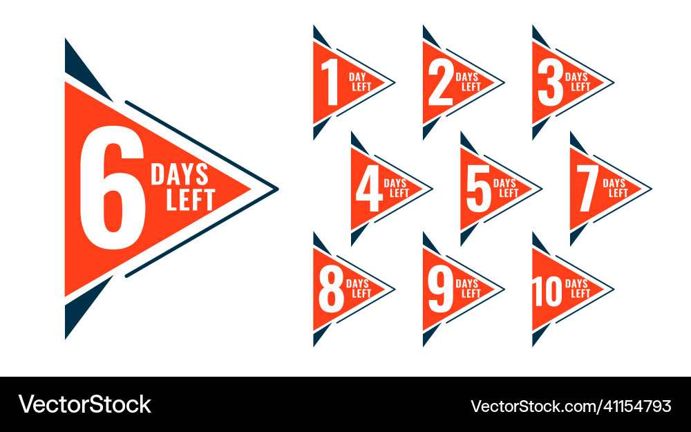 Directional number of days left countdown timer vector image