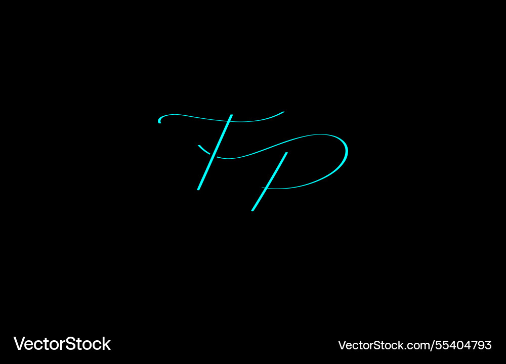 Elegant calligraphy of cursive tp logo Elegant calligraphy of cursive tp logo Vector Image