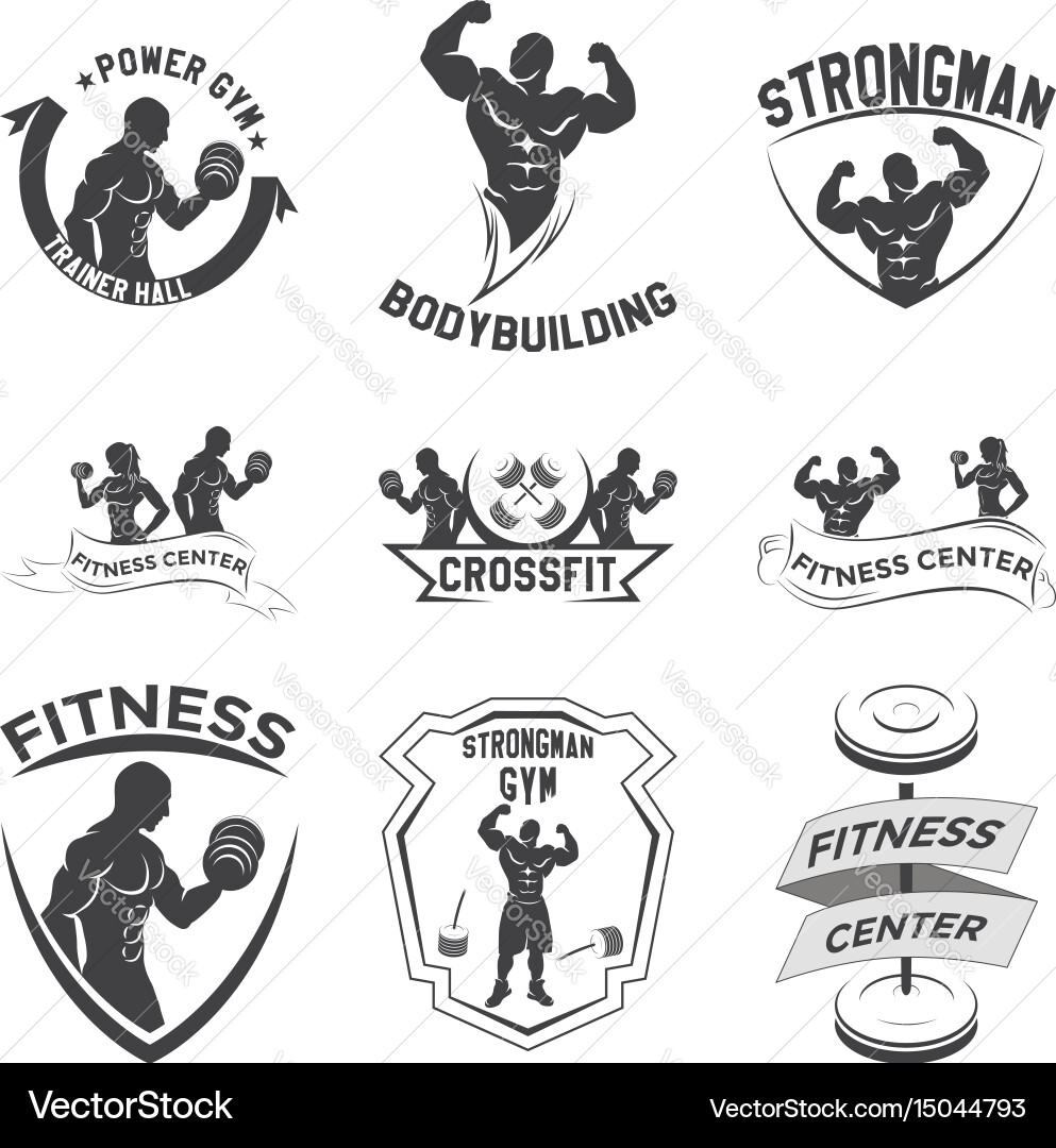 Fitness Logo Elements vector image