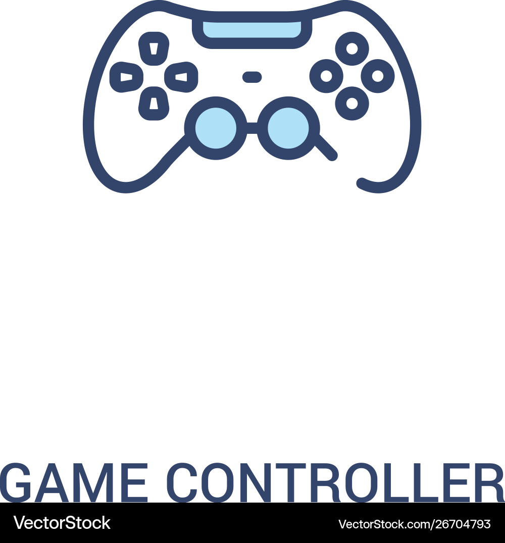 Game controller concept 2 colored icon simple Game controller concept 2 colored icon simple vector image