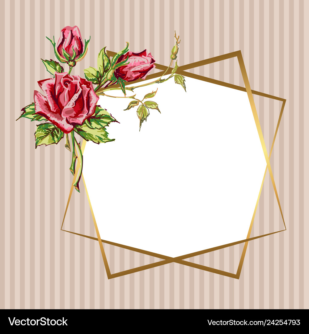 Greeting card with roses Royalty Free Vector Image