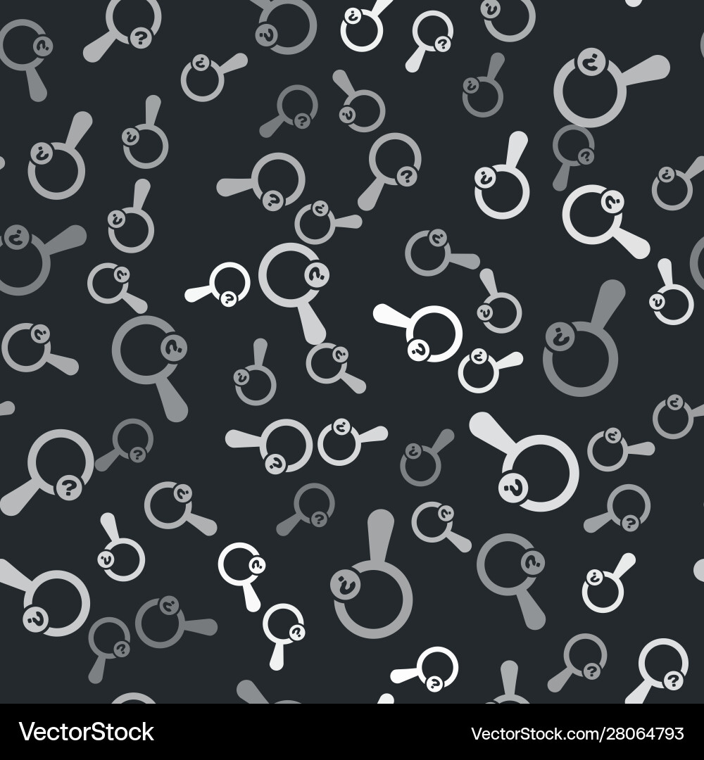 Grey unknown search icon isolated seamless pattern Grey unknown search icon isolated seamless pattern vector image