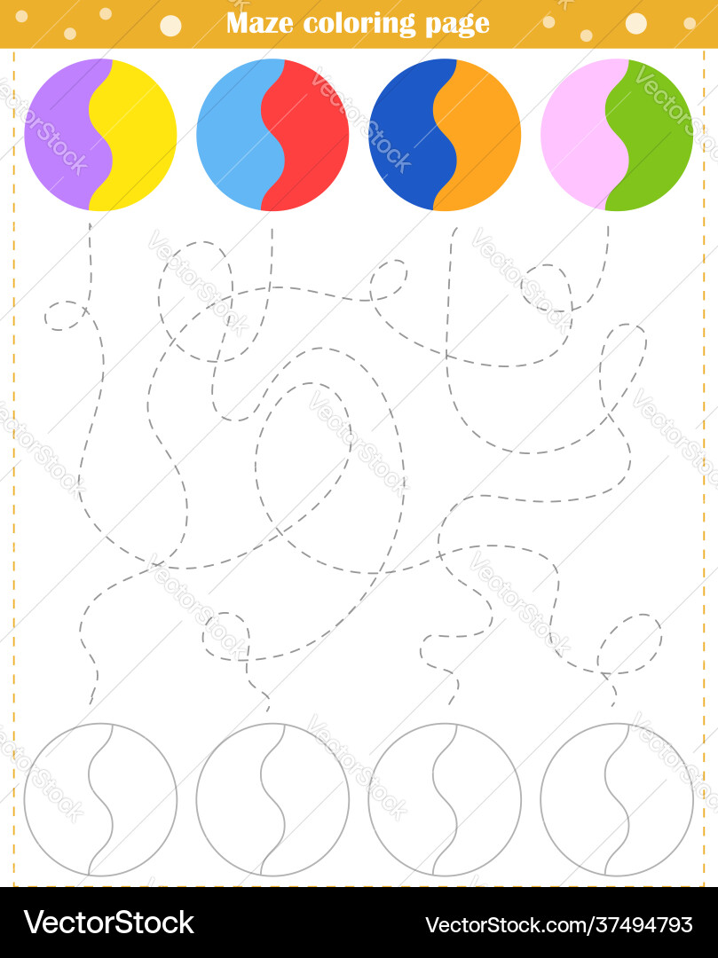 Logic game for children go through maze Logic game for children go through maze vector image