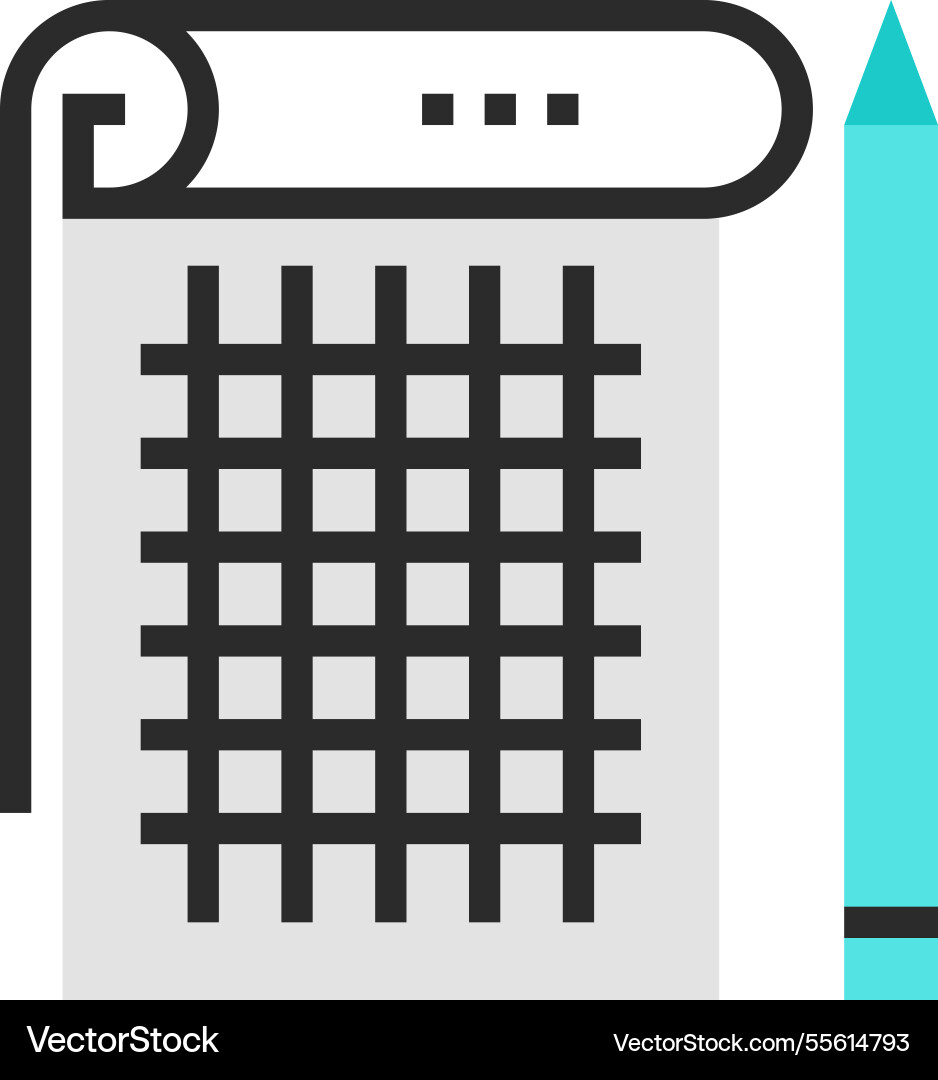 Notebook flat line web icon concept Vector Image