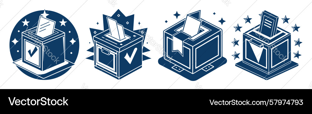 Online voting set efficiency transparency Vector Image
