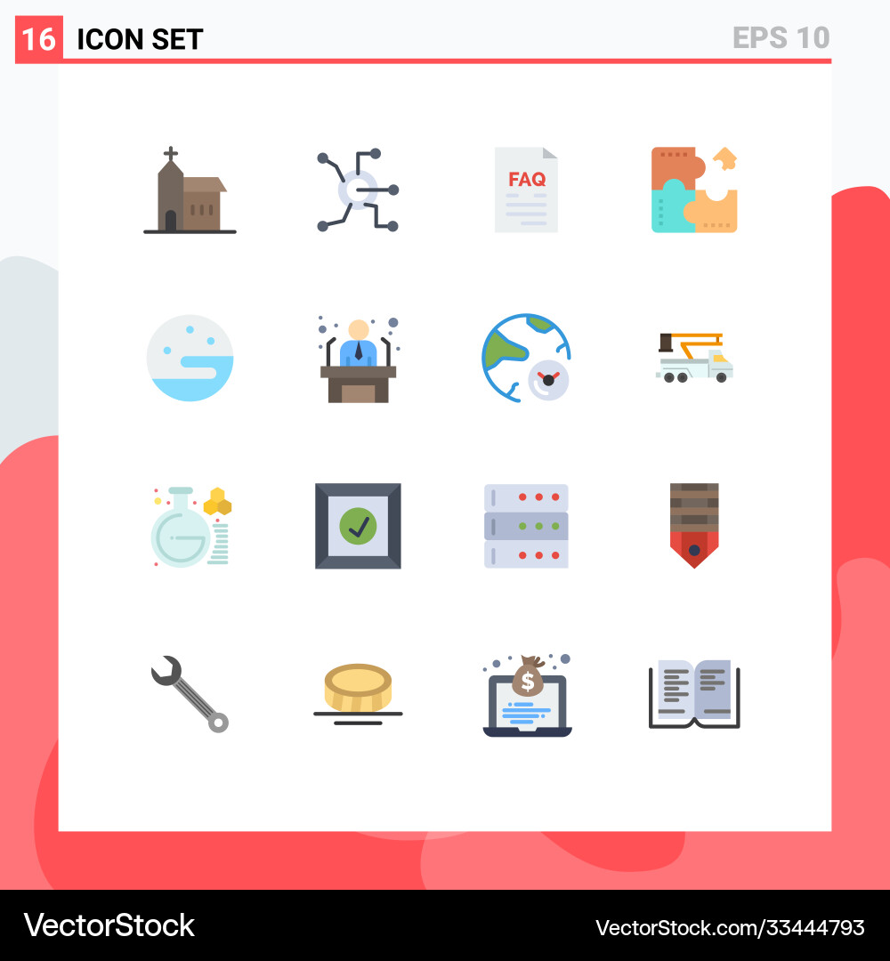 Set 16 flat colors on grid for component app Vector Image