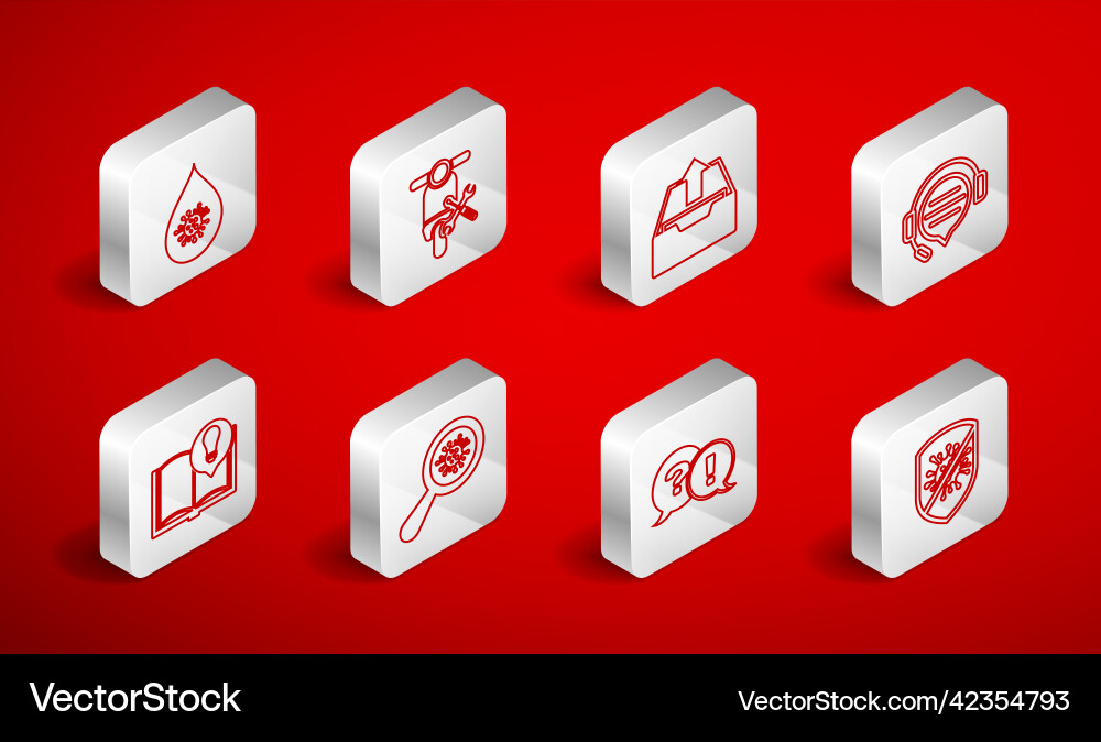 Set line stop virus scooter service upload inbox Set line stop virus scooter service upload inbox vector image