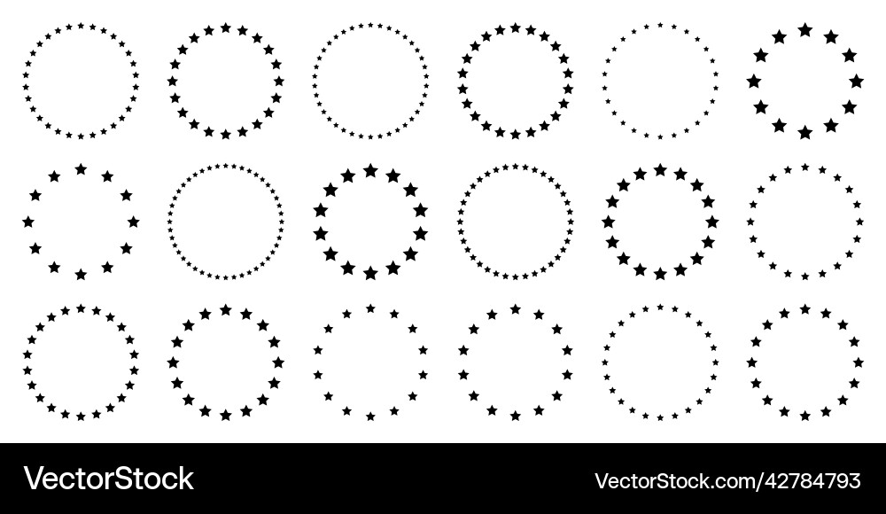 Stars in Circular Pattern Vector Image