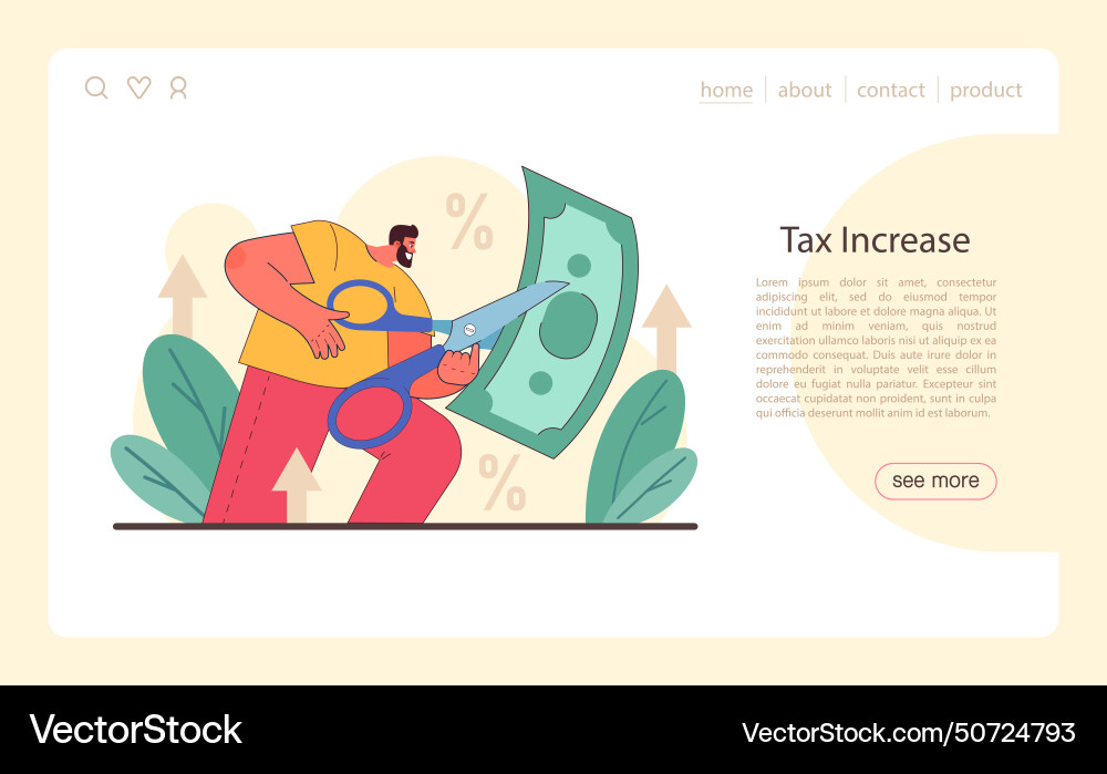 Tax increase economics crisis growing up prices vector image