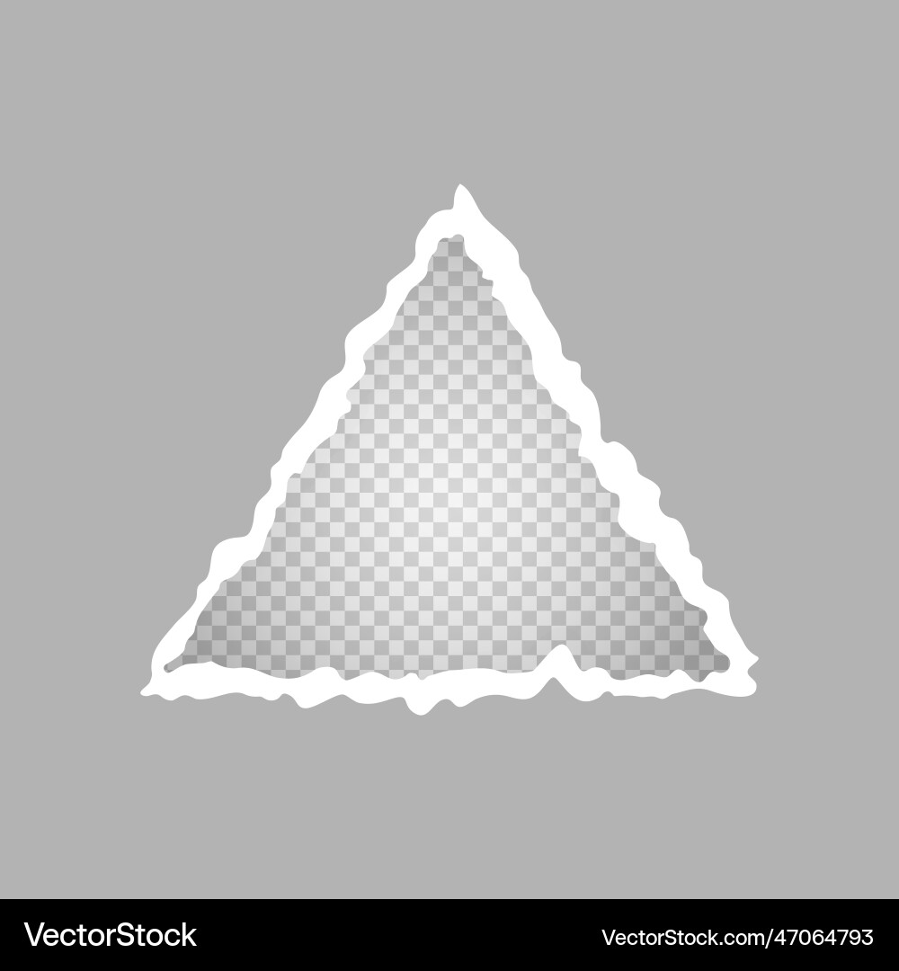Torn triangular paper a hole in sheet Torn triangular paper a hole in sheet Vector Image