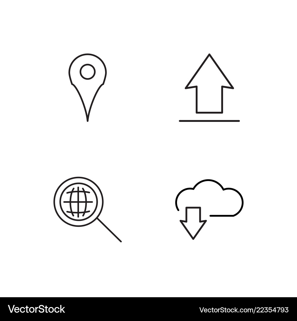 Web simple outlined icons set vector image