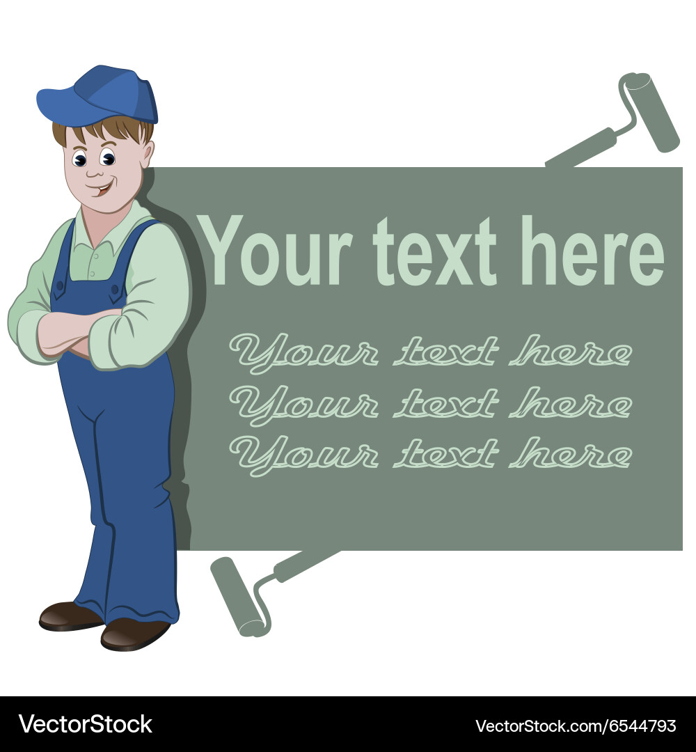Workman standing with space for text Vector Image