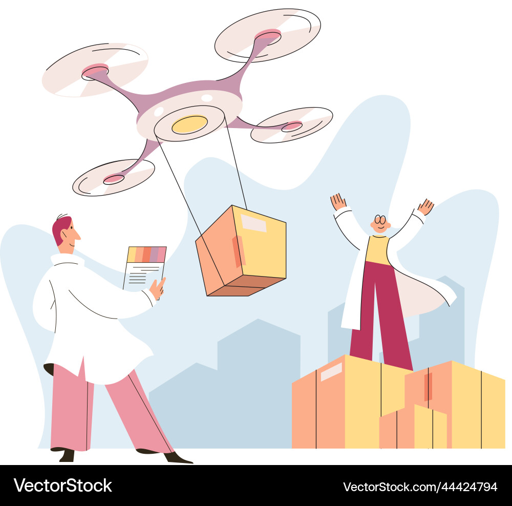 Automation and development of delivery process vector image