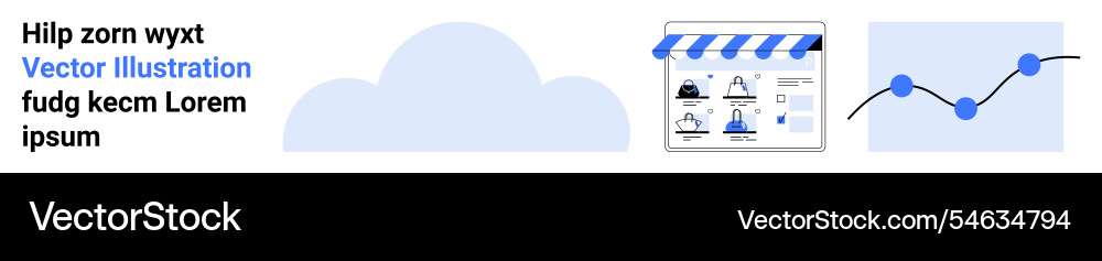 Cloud computing concept with online storefront Cloud computing concept with online storefront vector image