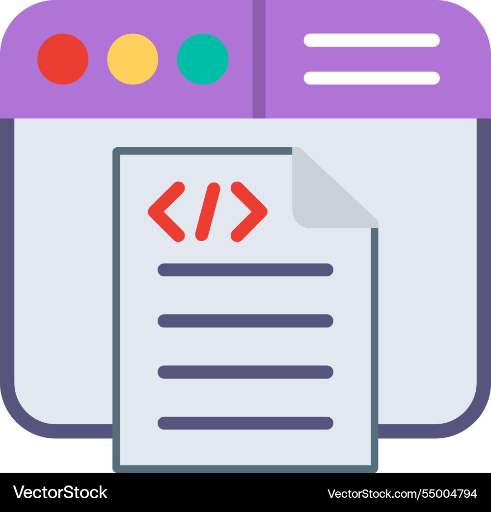 Coding flat icon design vector image