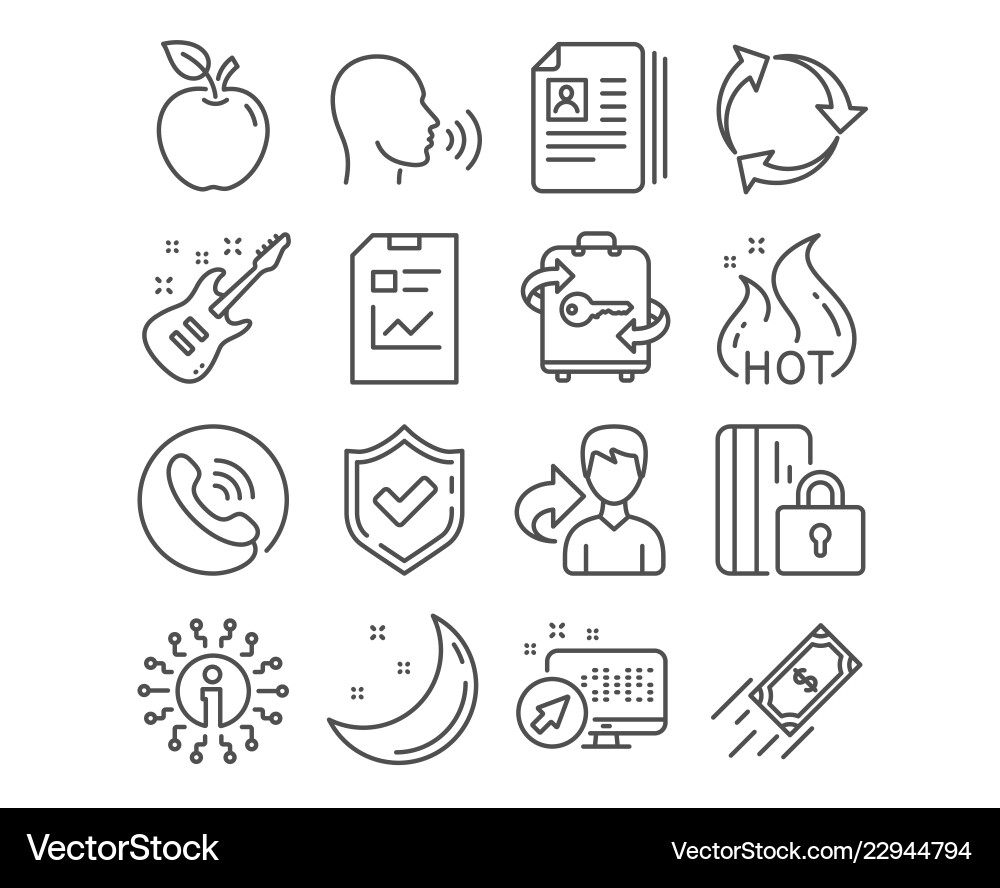 Electric guitar luggage and blocked card icons Electric guitar luggage and blocked card icons vector image