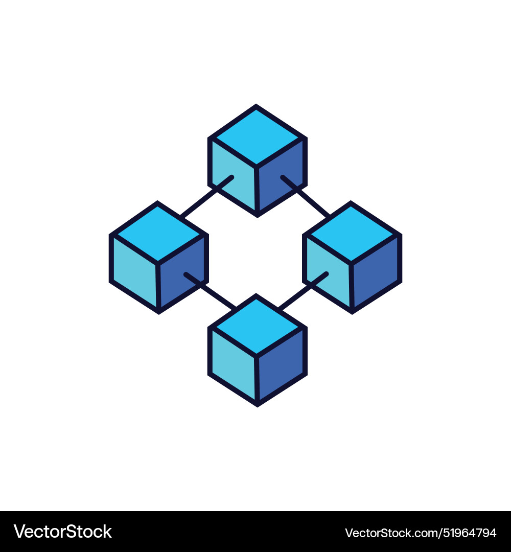Flat blockchain icon symbol Vector Image