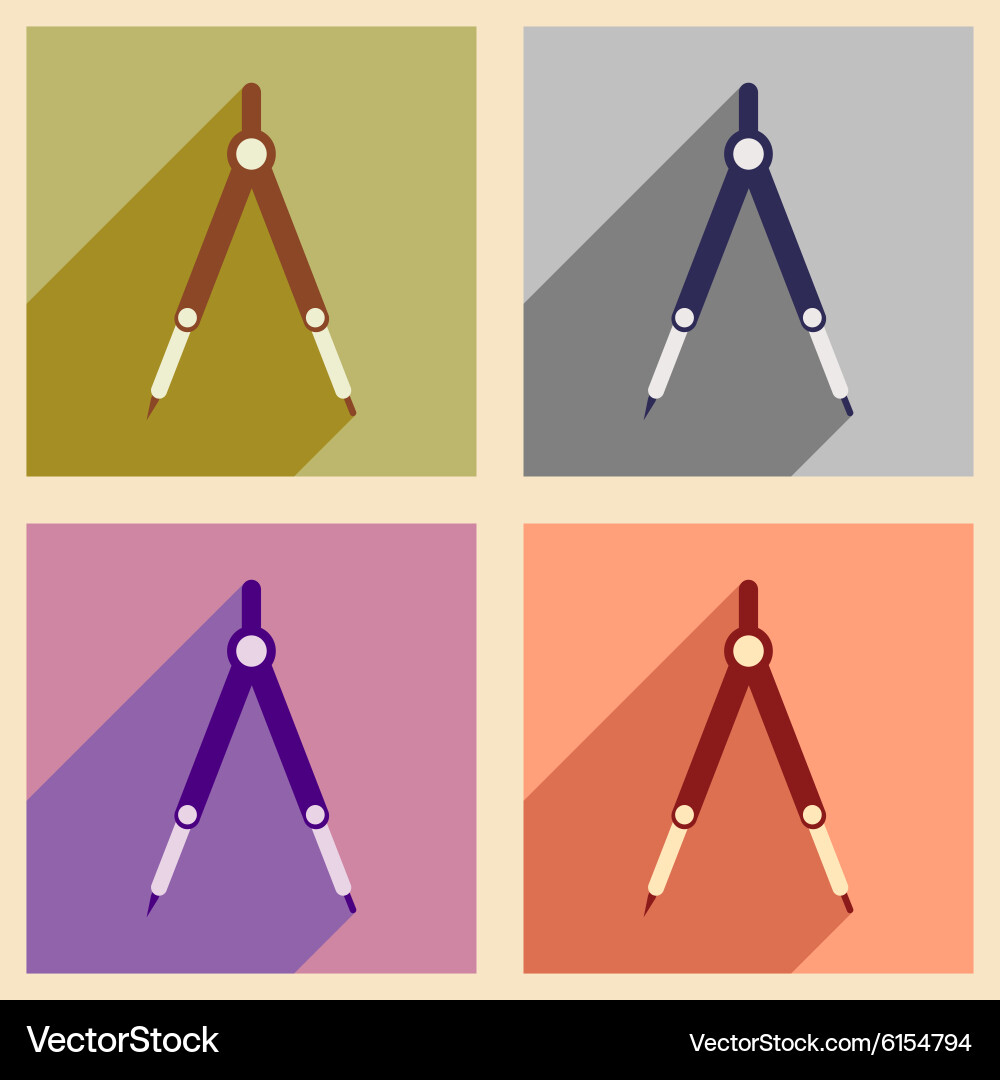 Flat with shadow concept and mobile application vector image