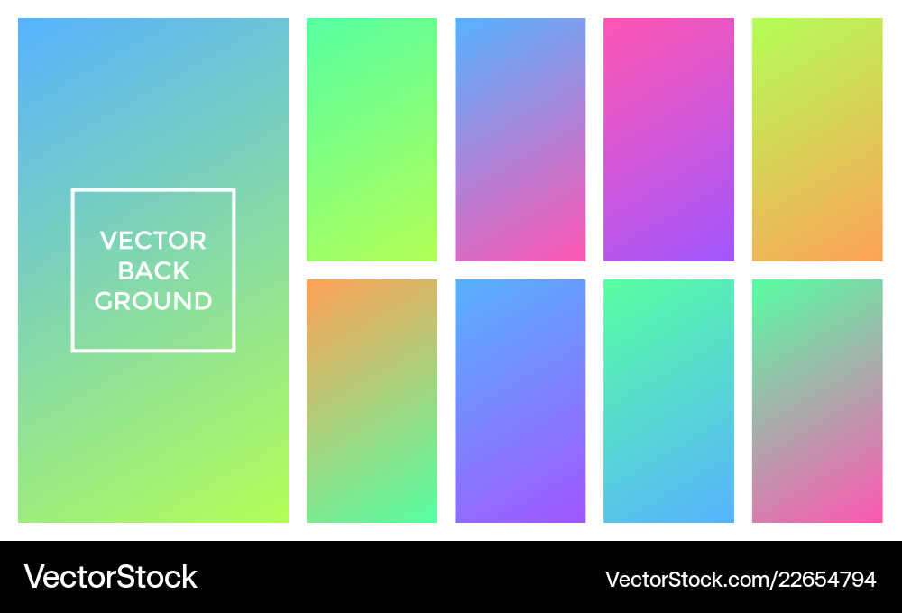 Gradient Color Backgrounds - Set vector image