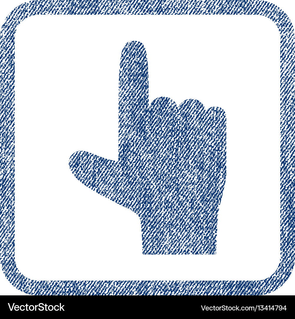 Hand pointer up fabric textured icon Hand pointer up fabric textured icon vector image