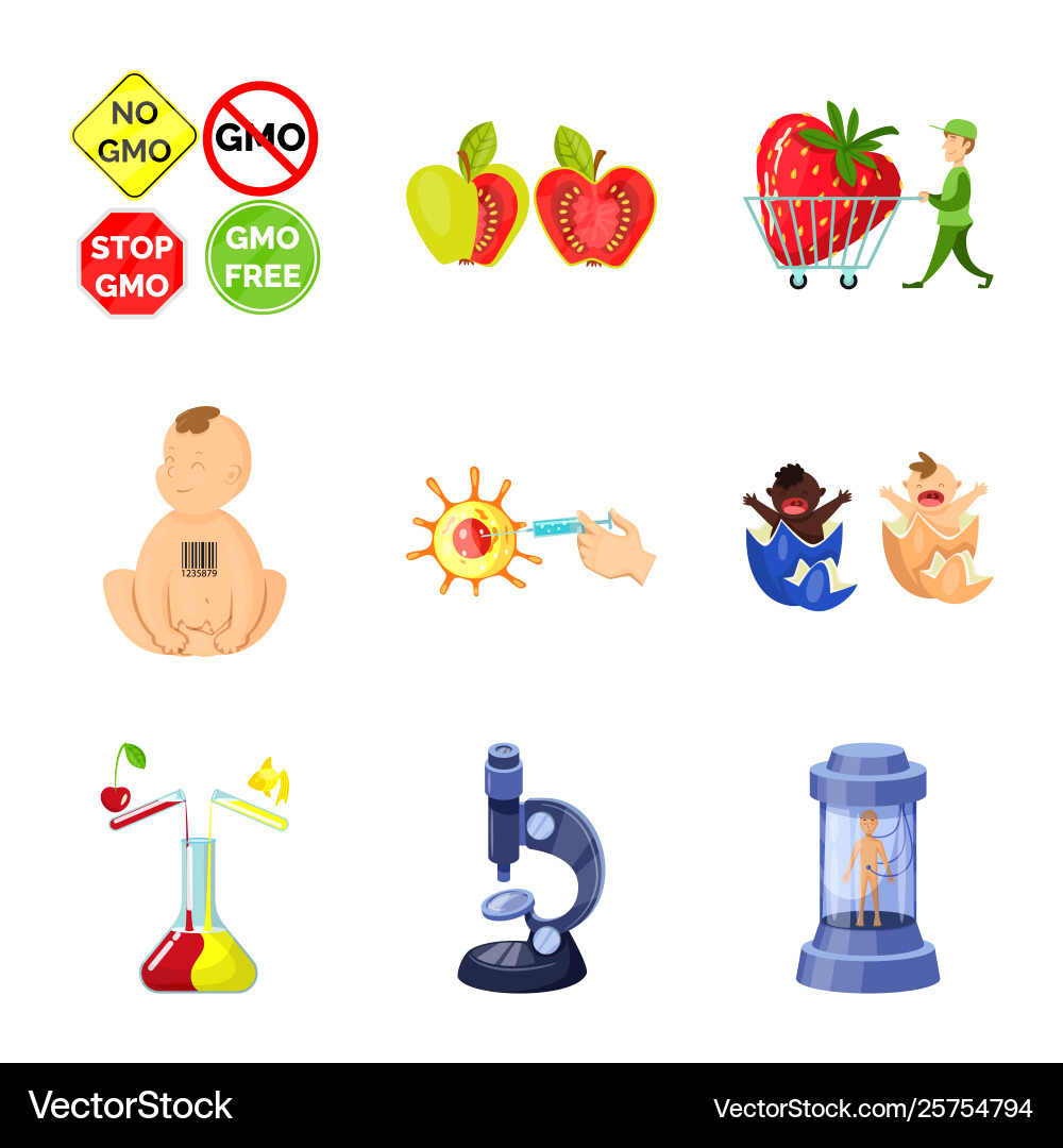 Isolated object modified and genetically logo Vector Image