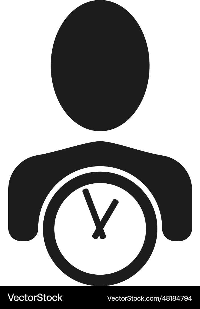 Man with clock as time symbol simple icon Man with clock as time symbol simple icon vector image