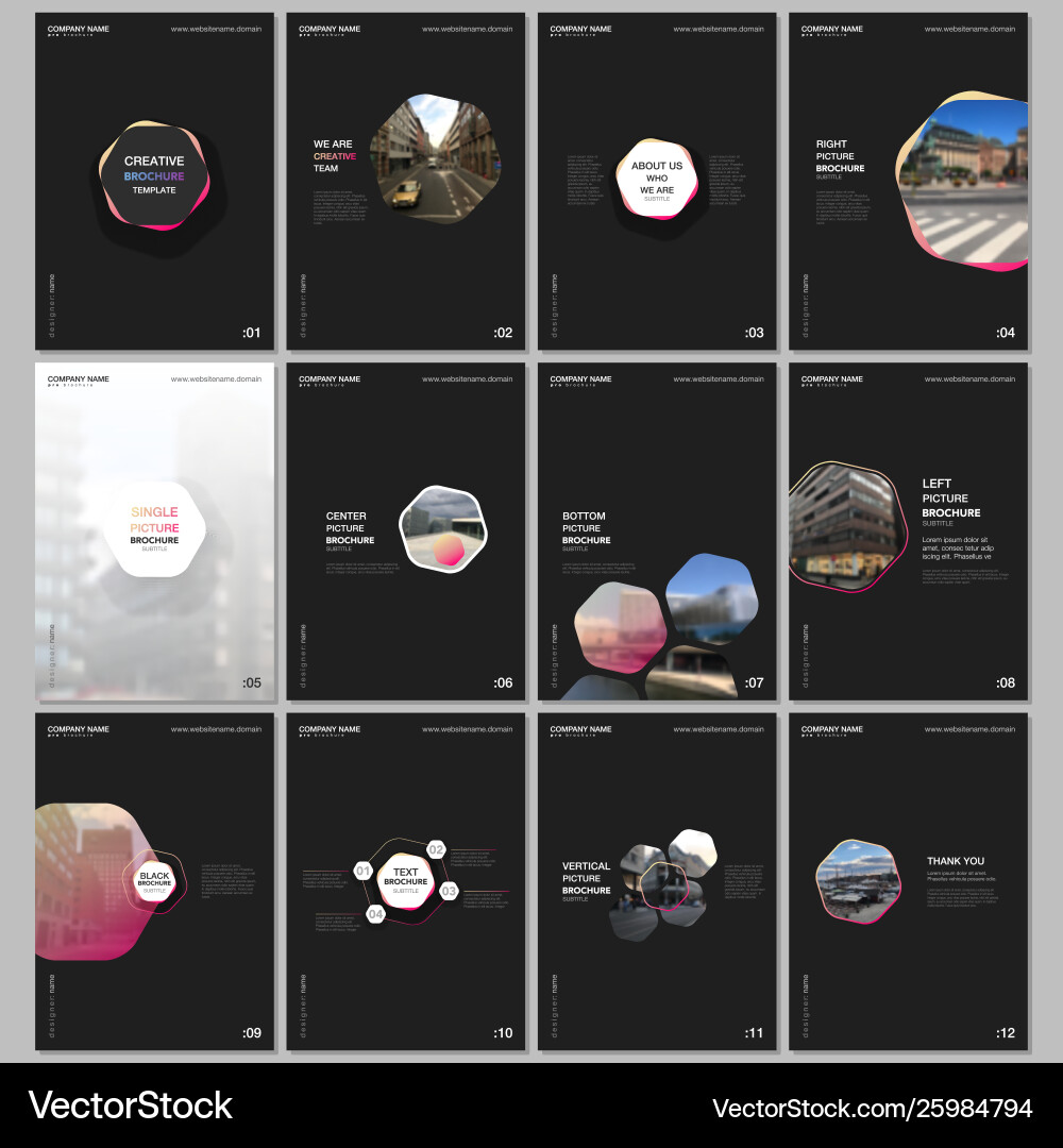 Minimal brochure templates with hexagons Minimal brochure templates with hexagons vector image