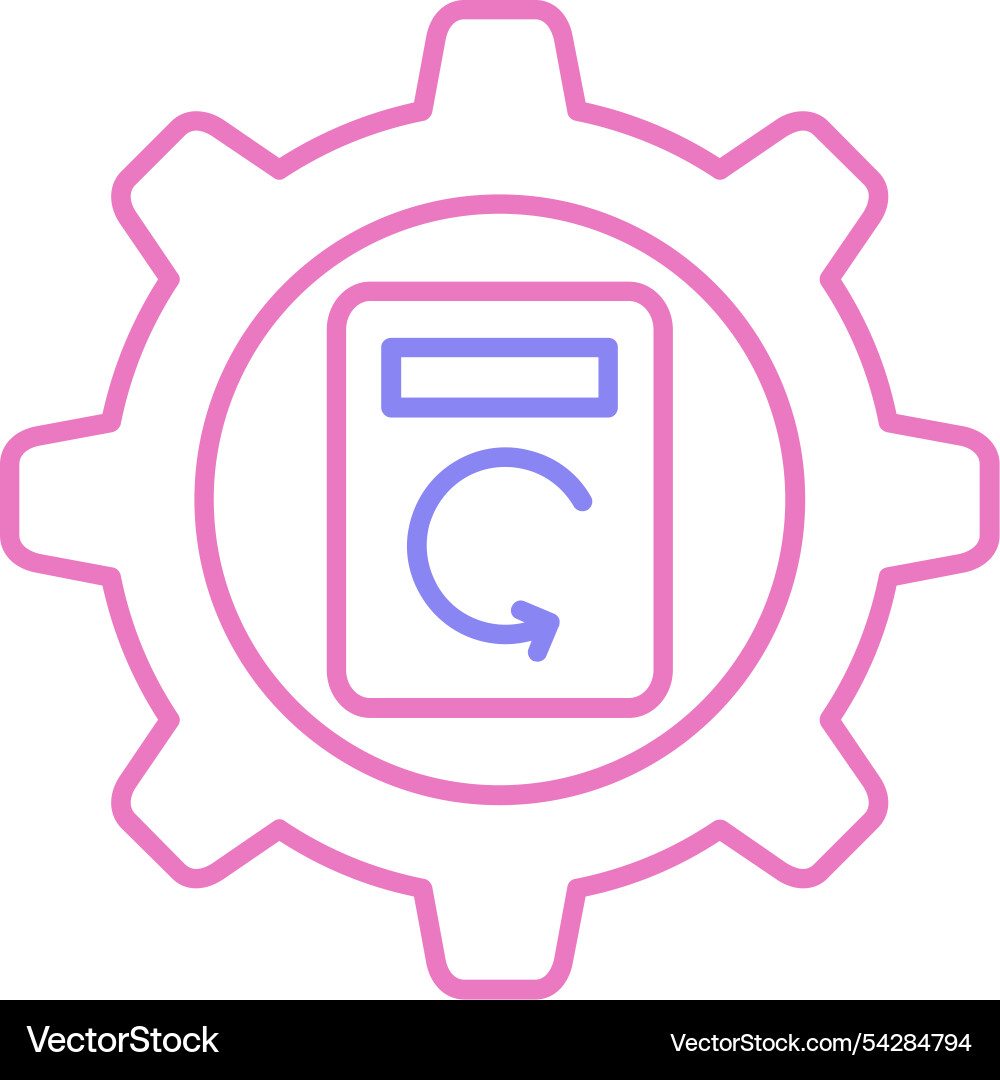 Process data line two colour icon Vector Image