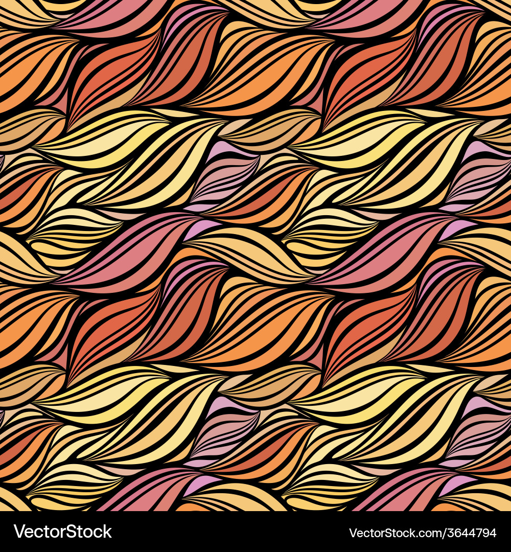 Seamless abstract curly wave pattern vector image