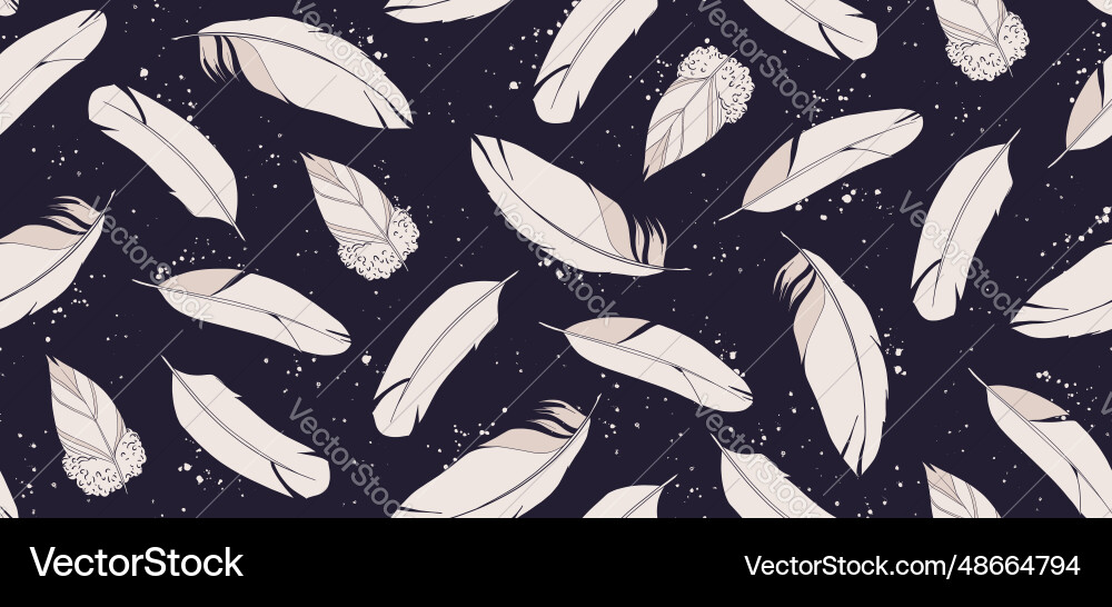 Seamless pattern with feathers Seamless pattern with feathers vector image