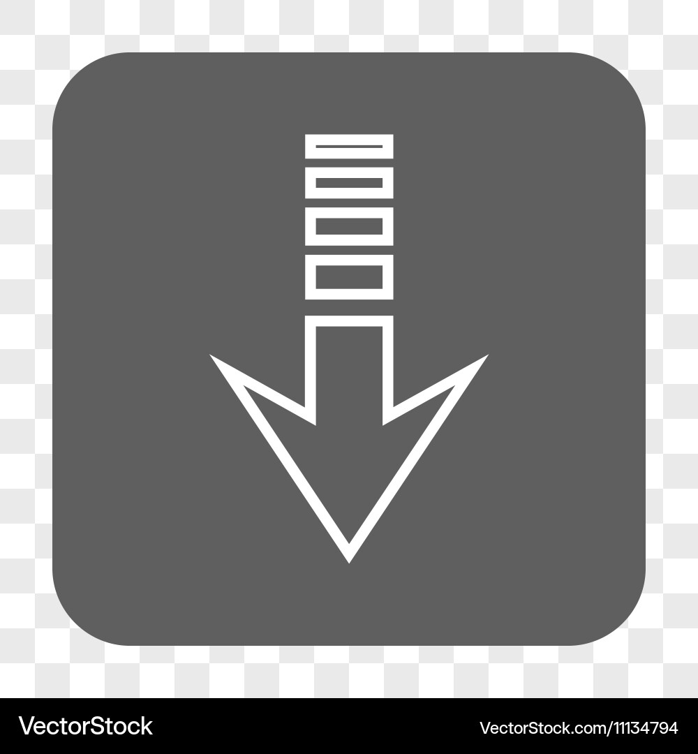 Send down rounded square button vector image